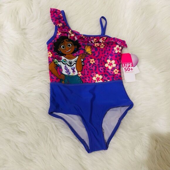 Disney's Encanto Girls One-Piece‎ Swimsuit UPF 50+ Sleeveless Purple Size M 5-6 - Picture 2 of 6
